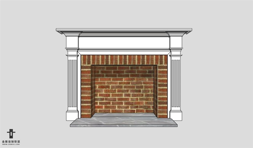 SketchUp草图大师欧式壁炉SU模型下载Fireplace-003SKP模型