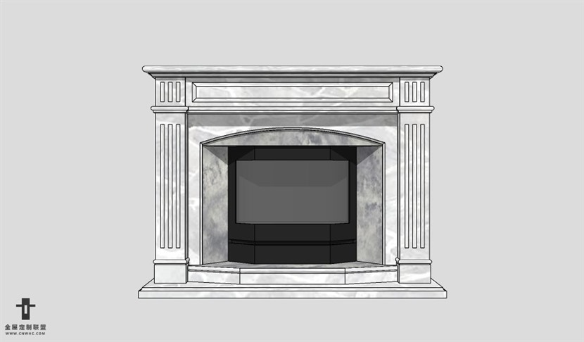 SketchUp草图大师欧式壁炉SU模型下载Fireplace-005SKP模型