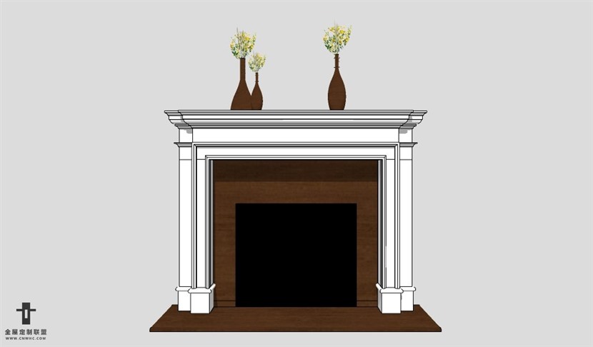 SketchUp草图大师欧式壁炉SU模型下载Fireplace-006SKP模型