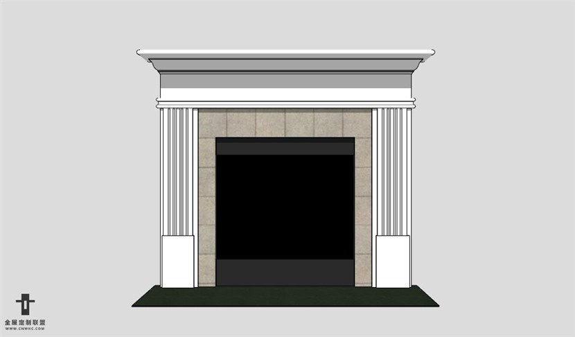 SketchUp草图大师欧式壁炉SU模型Fireplace-010SKP模型