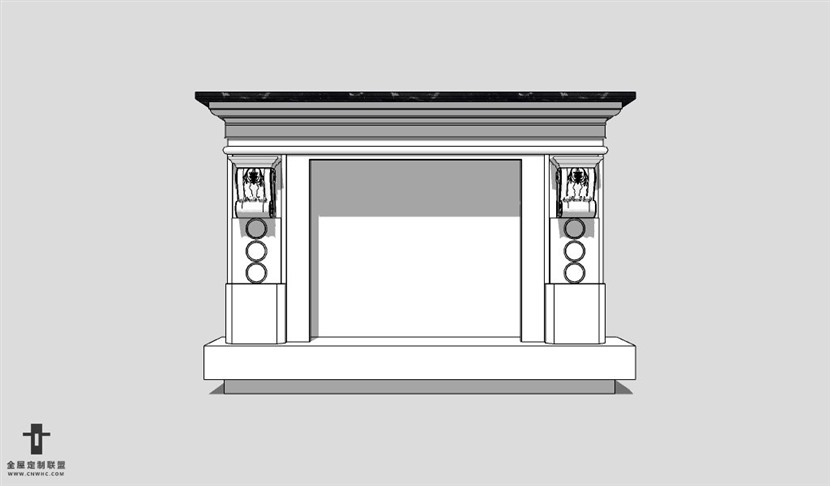 SketchUp草图大师欧式壁炉SU模型Fireplace-012SKP模型