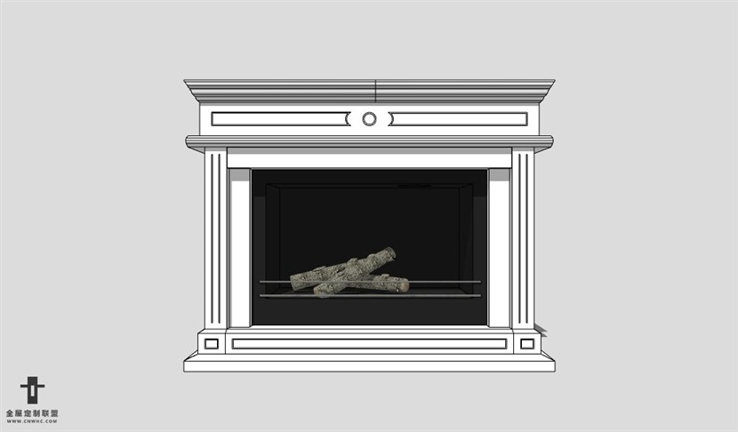 SketchUp草图大师欧式壁炉SU模型下载Fireplace-015SKP模型