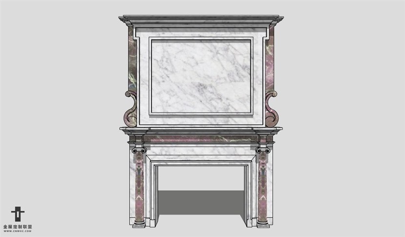 SketchUp草图大师欧式壁炉SU模型下载Fireplace-018SKP模型