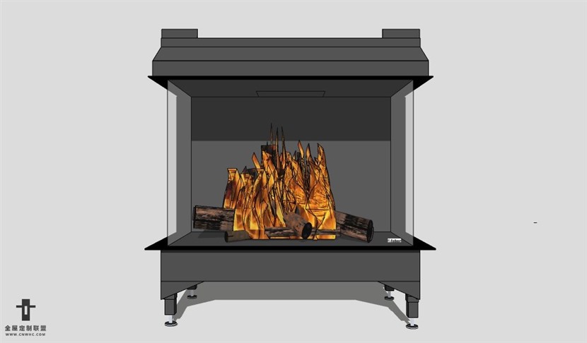 SketchUp草图大师现代壁炉SU模型下载Fireplace-032SKP模型