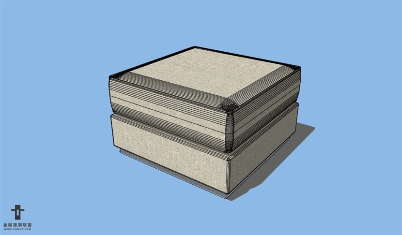 SketchUp草图大师家具脚蹬SU模型下载Footstool-005SKP模型