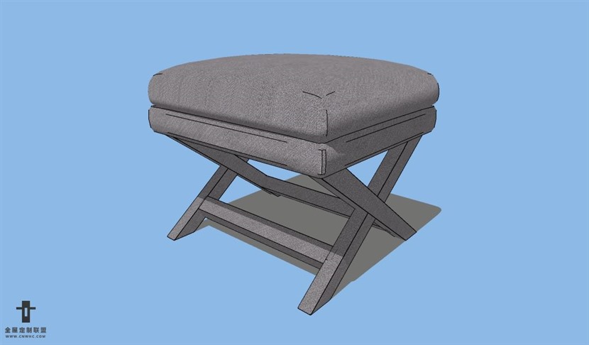 SketchUp草图大师家具脚蹬SU模型下载Footstool-010SKP模型