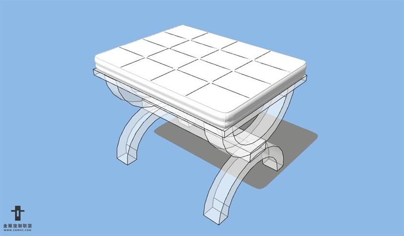 SketchUp草图大师家具脚蹬SU模型Footstool-017SKP模型