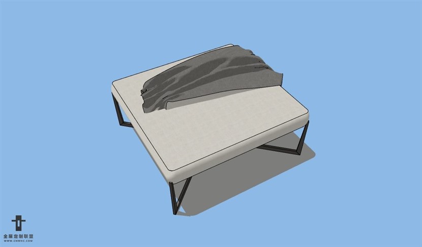 SketchUp草图大师家具脚蹬SU模型下载Footstool-021SKP模型