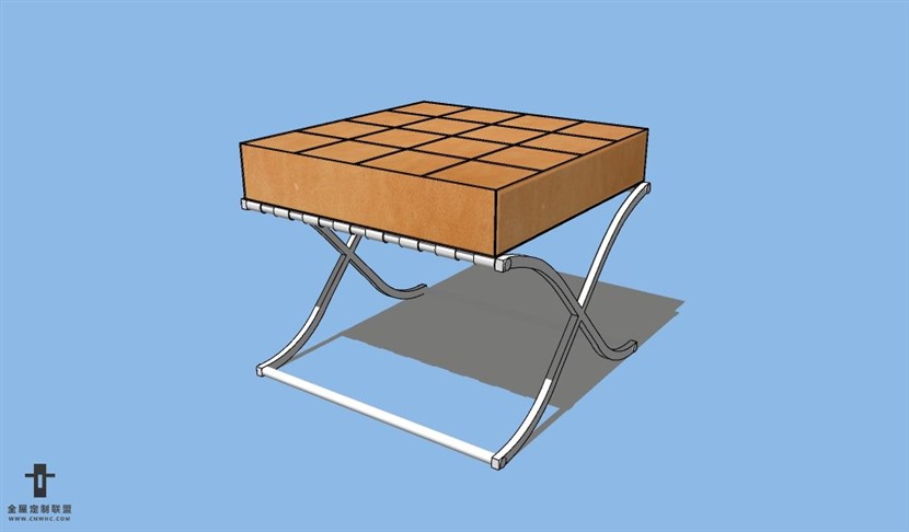 SketchUp草图大师家具脚蹬SU模型下载Footstool-038SKP模型