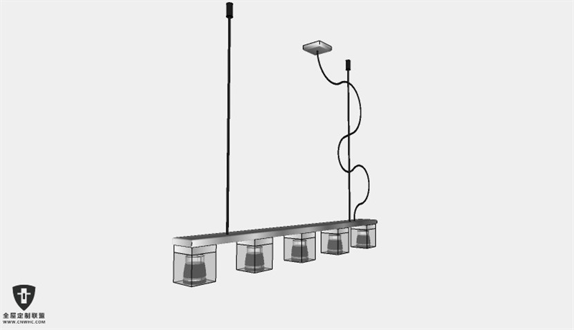 SketchUp草图大师天花灯Loft工业风灯具吊灯SU模型下载Loft-038SKP模型