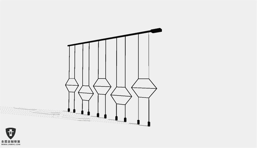 SketchUp草图大师天花灯Loft工业风灯具吊灯SU模型下载Loft-135SKP模型