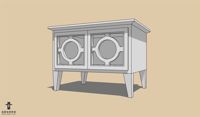 SketchUp草图大师欧式风格床头柜SU模型下载Nightstand-006SKP模型