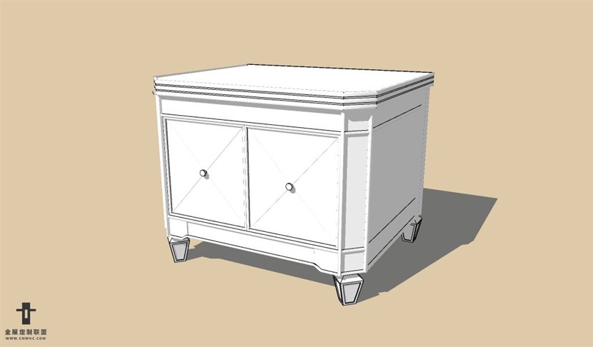 SketchUp草图大师欧式柜子床头柜SU模型下载Nightstand-006SKP模型