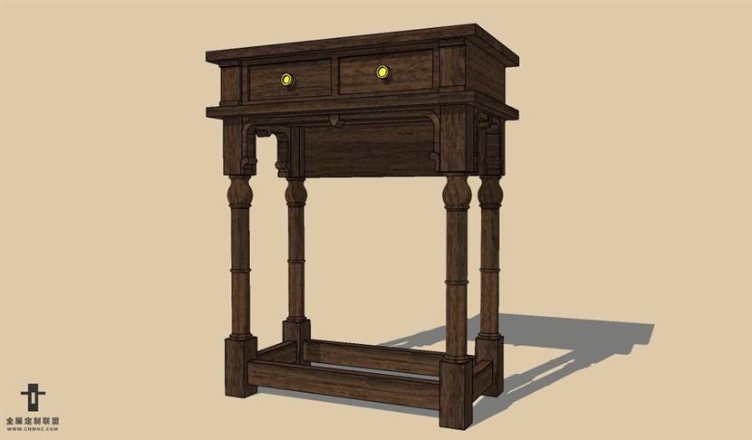 SketchUp草图大师欧式柜子床头柜SU模型下载Nightstand-008SKP模型