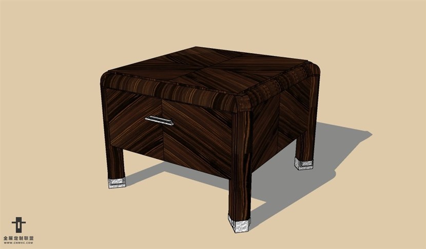 SketchUp草图大师欧式柜子床头柜SU模型下载Nightstand-009SKP模型