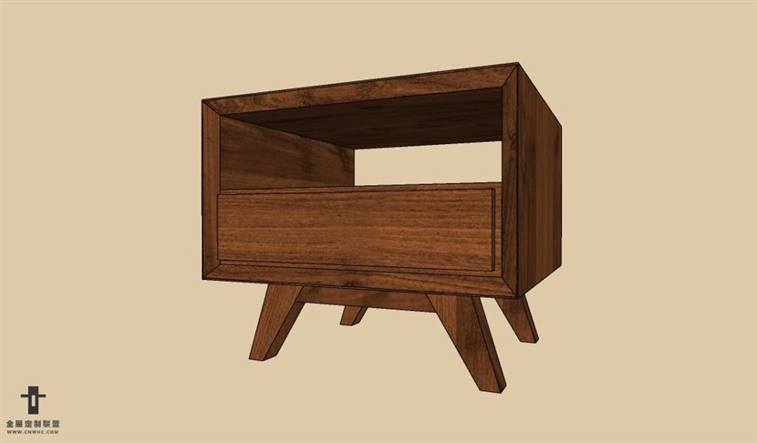 SketchUp草图大师欧式风格床头柜SU模型Nightstand-010SKP模型