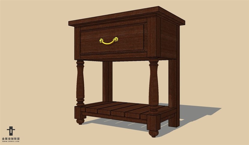 SketchUp草图大师欧式柜子床头柜SU模型下载Nightstand-010SKP模型