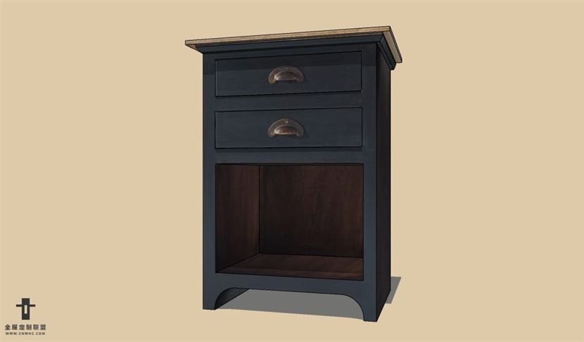 SketchUp草图大师地中海风格床头柜SU模型下载Nightstand-011SKP模型