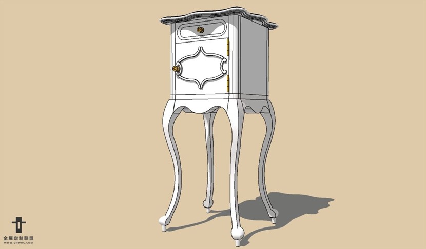 SketchUp草图大师欧式柜子床头柜SU模型下载Nightstand-012SKP模型