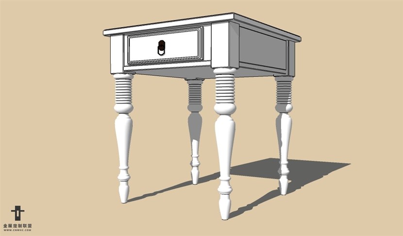 SketchUp草图大师欧式柜子床头柜SU模型下载Nightstand-013SKP模型