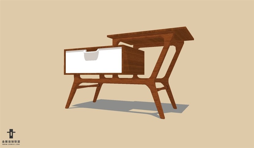 SketchUp草图大师北欧风格床头柜SU模型下载Nightstand-014SKP模型