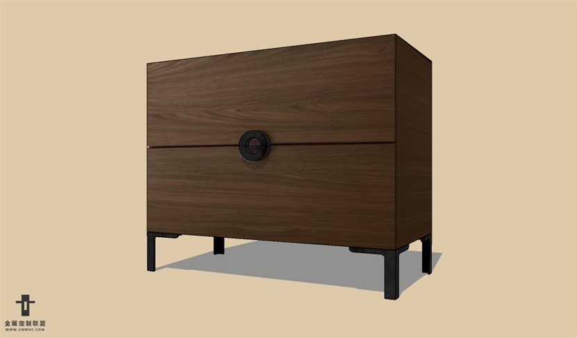 SketchUp草图大师新中式风格床头柜SU模型下载Nightstand-015SKP模型