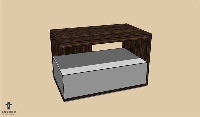 SketchUp草图大师现代风格床头柜SU模型Nightstand-020SKP模型