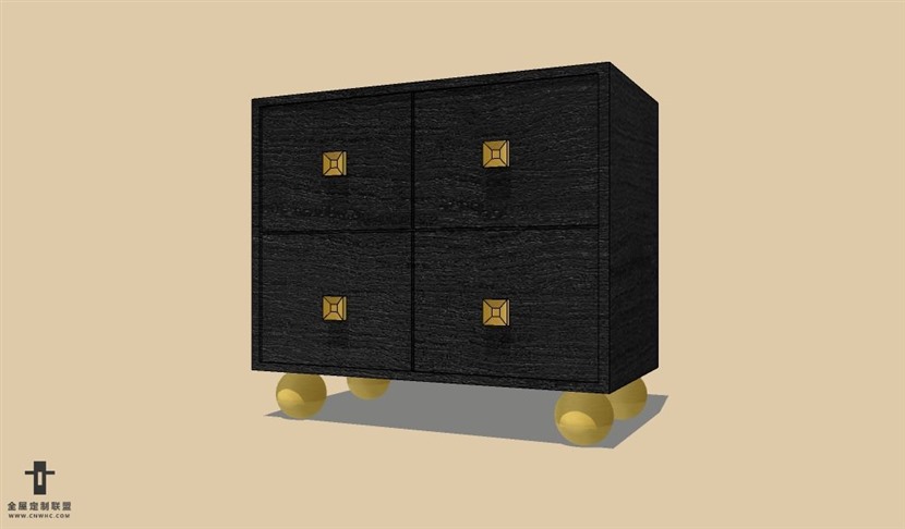 SketchUp草图大师欧式风格床头柜SU模型下载Nightstand-022SKP模型