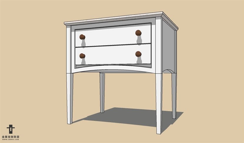 SketchUp草图大师欧式风格床头柜SU模型下载Nightstand-023SKP模型