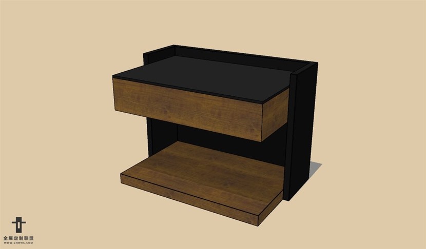 SketchUp草图大师现代风格床头柜SU模型下载Nightstand-024SKP模型