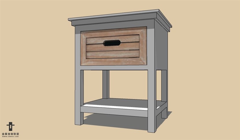 SketchUp草图大师简欧风格床头柜SU模型下载Nightstand-027SKP模型