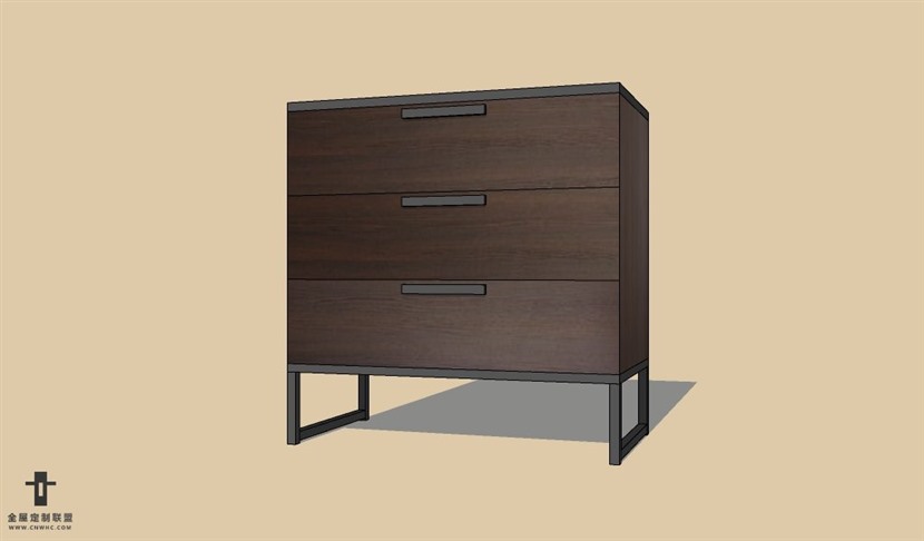 SketchUp草图大师现代风格床头柜SU模型下载Nightstand-033SKP模型