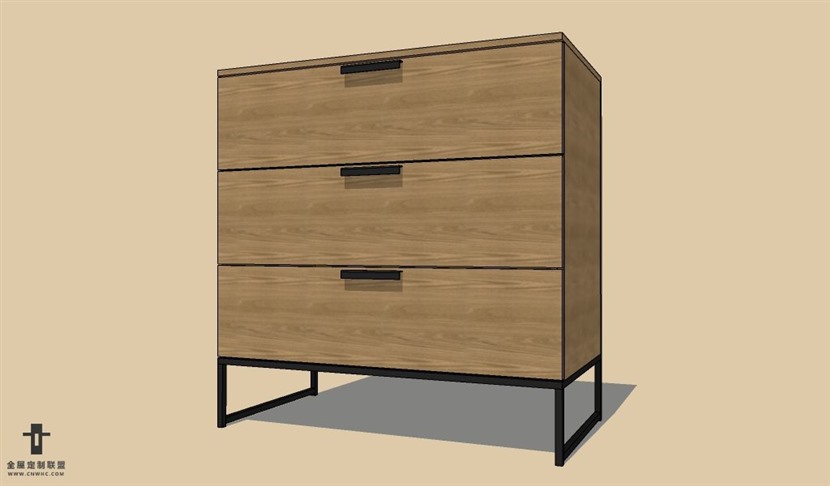 SketchUp草图大师现代风格床头柜SU模型下载Nightstand-034SKP模型