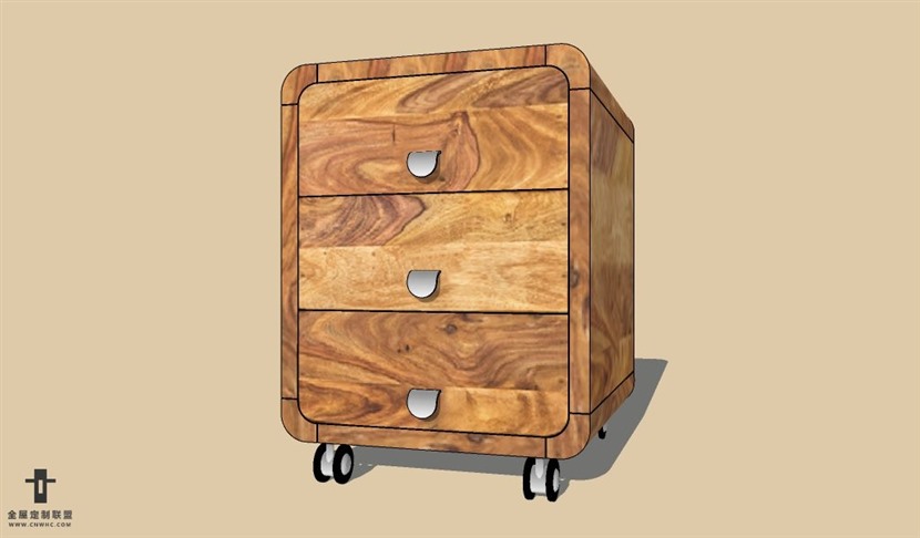 SketchUp草图大师欧式风格床头柜SU模型Nightstand-035SKP模型