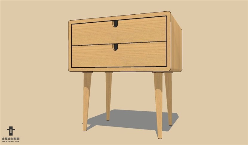 SketchUp草图大师北欧风格床头柜SU模型下载Nightstand-041SKP模型