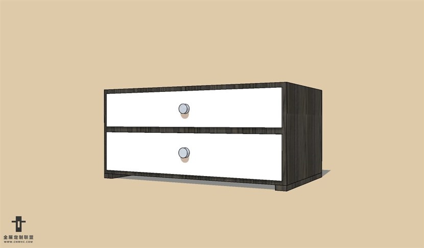 SketchUp草图大师现代风格床头柜SU模型下载Nightstand-045SKP模型