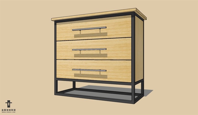 SketchUp草图大师现代风格床头柜SU模型Nightstand-050SKP模型