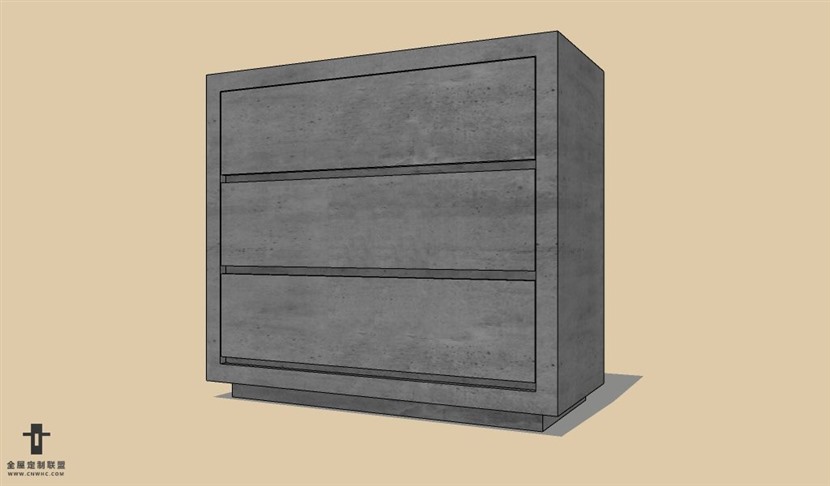 SketchUp草图大师现代风格床头柜SU模型Nightstand-051SKP模型