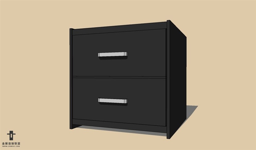 SketchUp草图大师现代风格床头柜SU模型下载Nightstand-056SKP模型