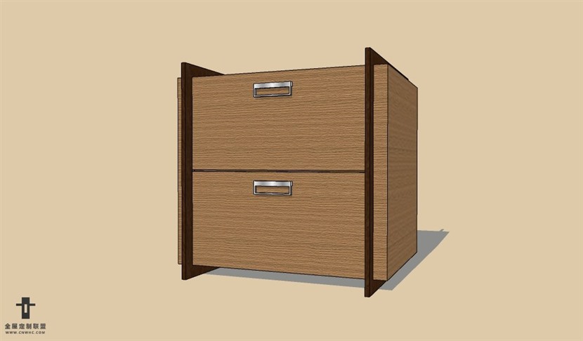 SketchUp草图大师现代风格床头柜SU模型Nightstand-059SKP模型