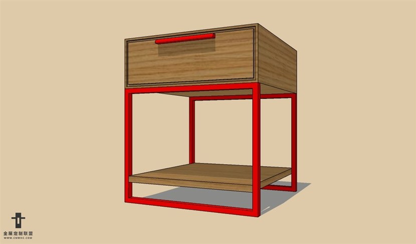 SketchUp草图大师现代风格床头柜SU模型Nightstand-062SKP模型