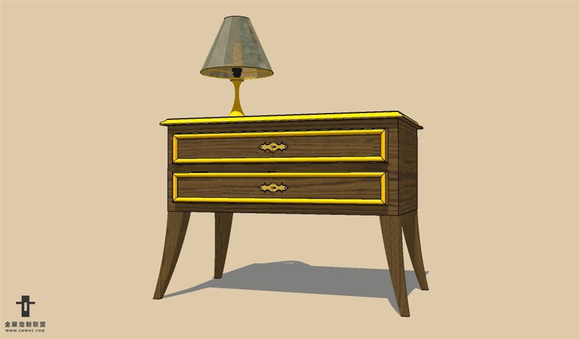 SketchUp草图大师欧式风格床头柜SU模型下载Nightstand-063SKP模型