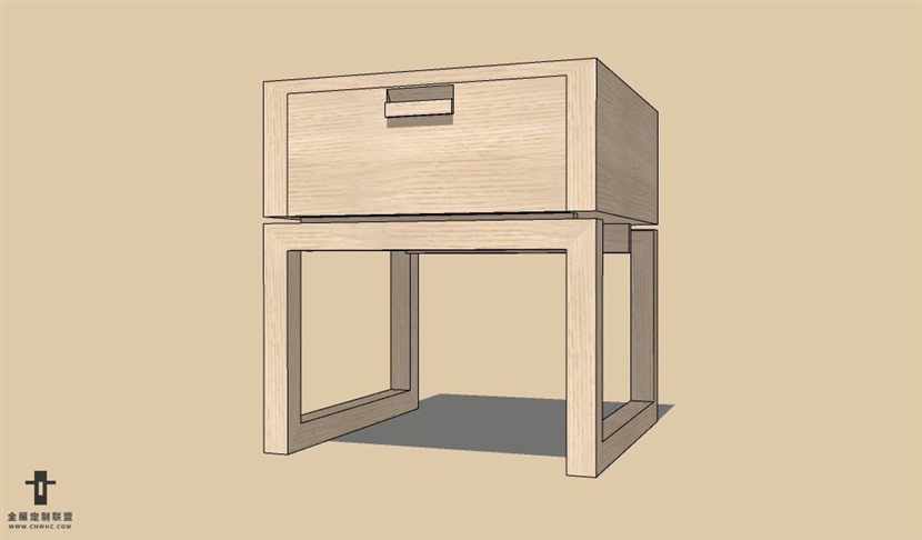 SketchUp草图大师现代风格床头柜SU模型Nightstand-067SKP模型