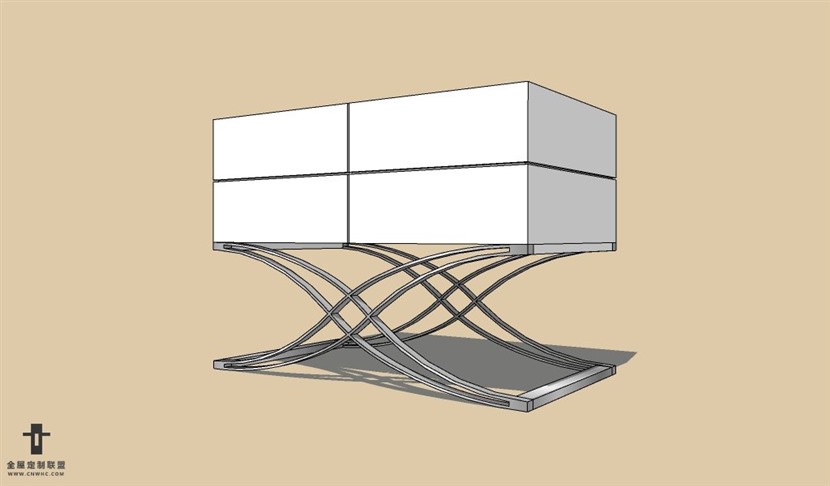 SketchUp草图大师简欧风格床头柜SU模型Nightstand-069SKP模型