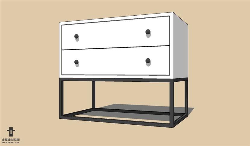 SketchUp草图大师现代风格床头柜SU模型下免费载Nightstand-070SKP模型