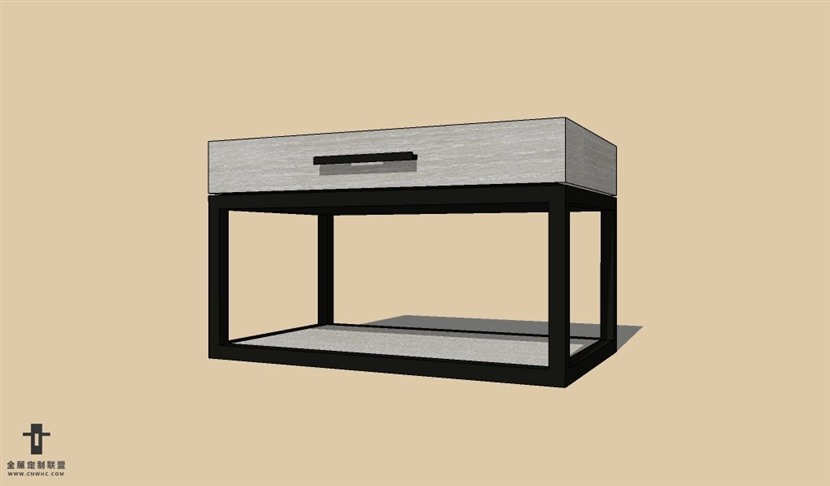 SketchUp草图大师现代风格床头柜SU模型Nightstand-071SKP模型