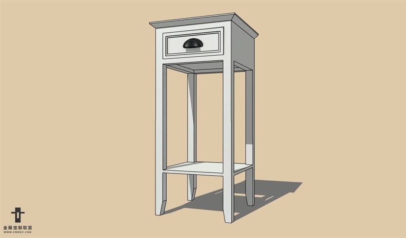 SketchUp草图大师欧式风格床头柜SU模型Nightstand-073SKP模型