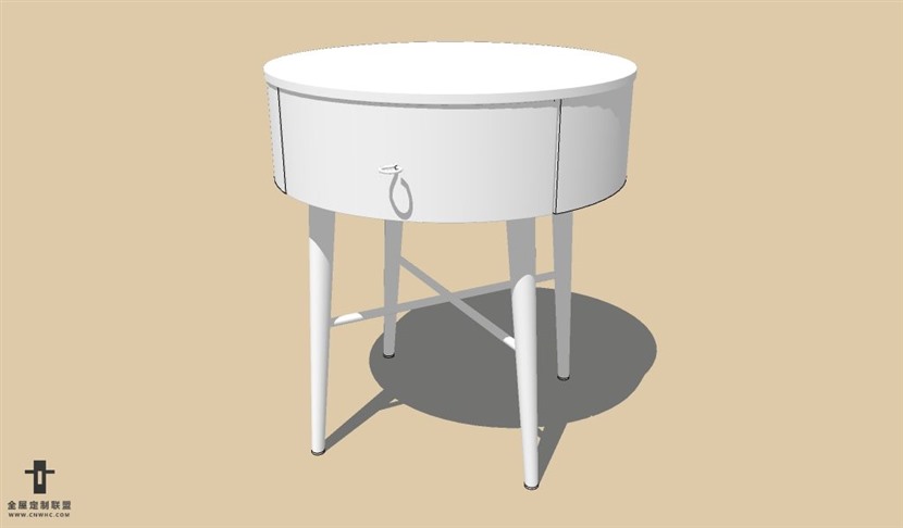 SketchUp草图大师欧简欧风格床头柜SU模型Nightstand-075SKP模型