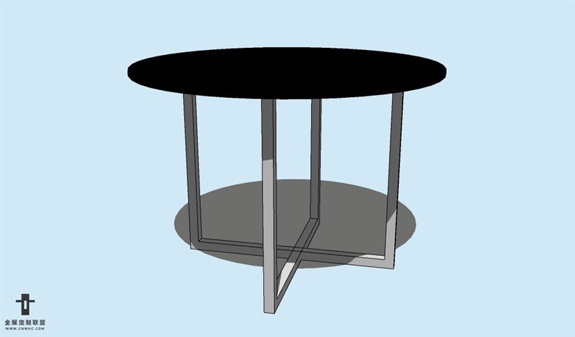 SketchUp草图大师圆餐桌子SU模型下载Round table-005SKP模型