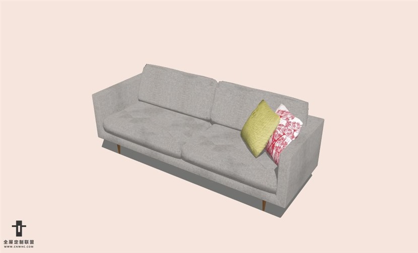 SketchUp草图大师多人沙发SU模型下载-Sofa-005SKP模型